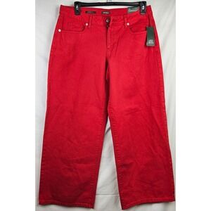 NWT Wild Fable Womens Red Low Rise Baggy Jeans Rigid Cotton Wide Leg Size 12